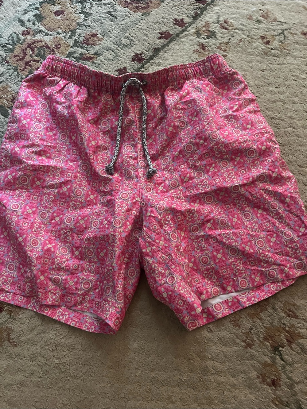 Michaels Pink Geometric Drawstring Men's Shorts